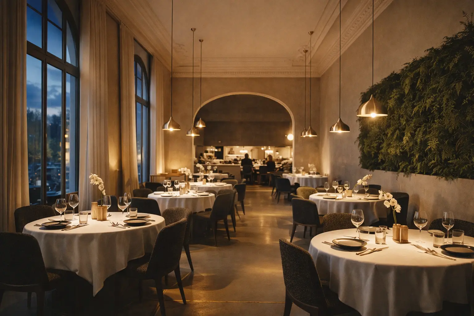 Intérieur luxueux du restaurant L'Écrin Doré